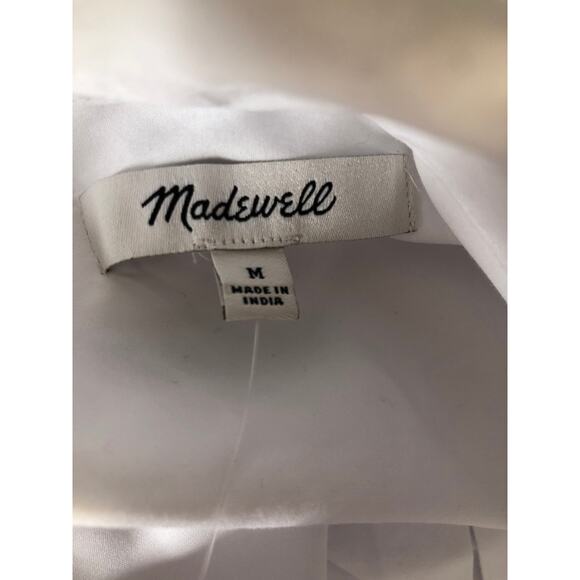 Madewell Relaxed Button Up Top Long Sleeve Shirt Eyelet White NWT Medium - Picture 6 of 8